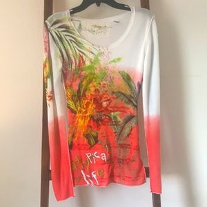 Beautiful Coral Color Sweater Tee Shirt